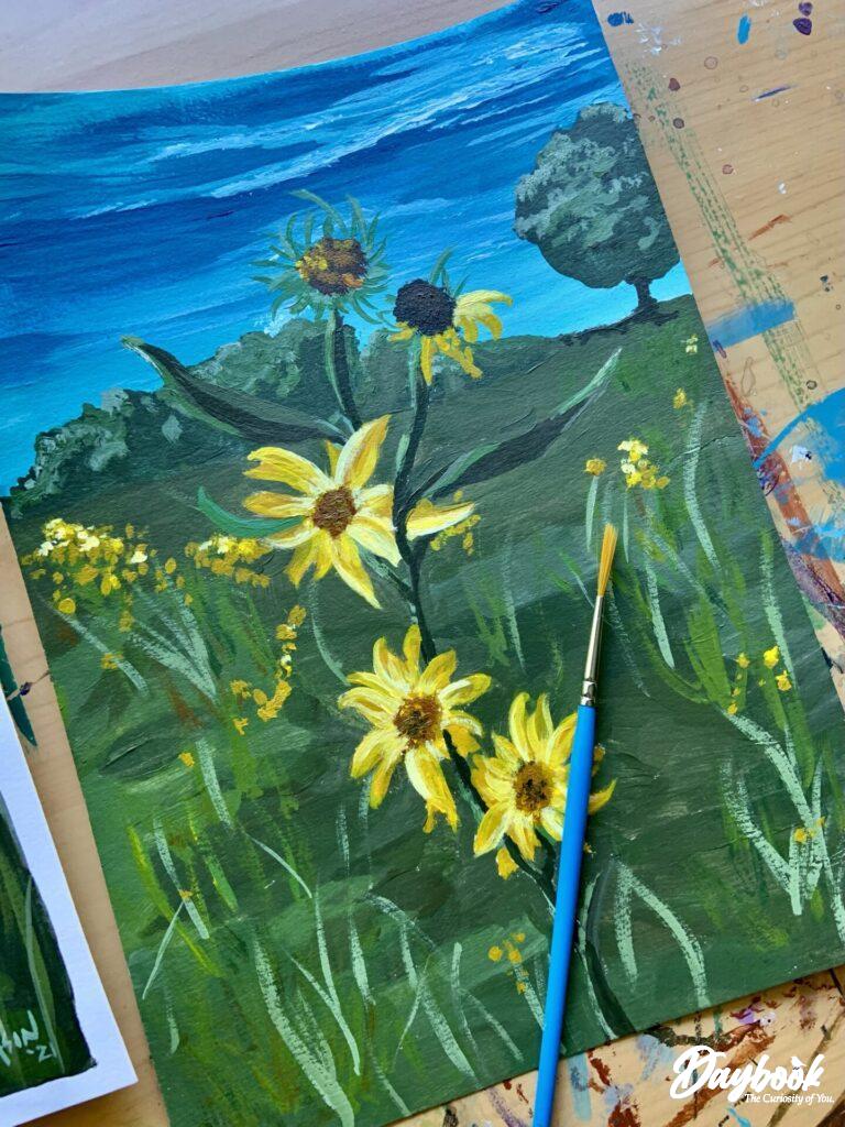 My painting was inspired by Texas wildflowers.