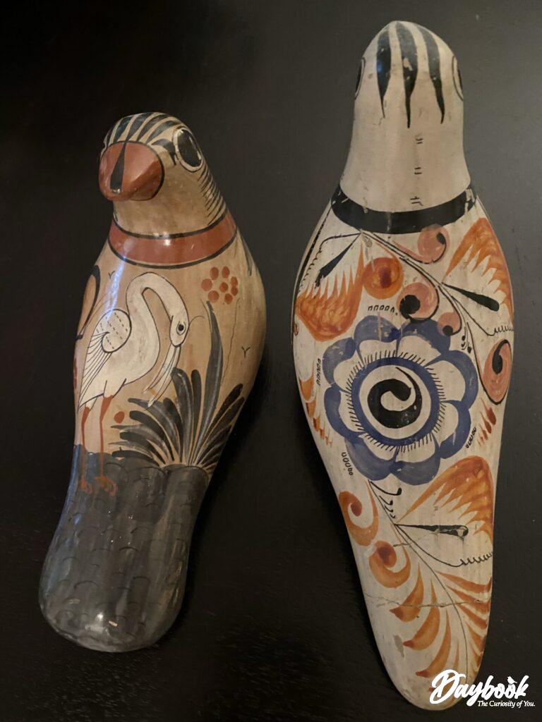 Two Mexican bird pottery pieces