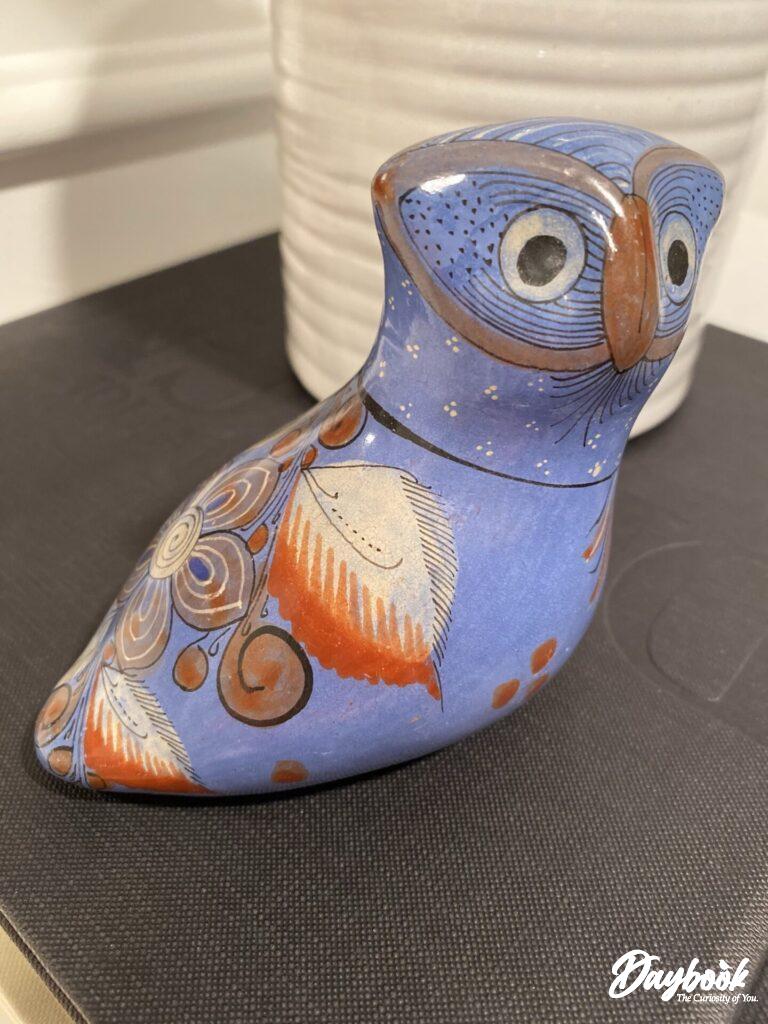Blue owl Mexican Tonala pottery