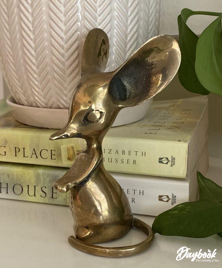 brass mouse figure with big ears
