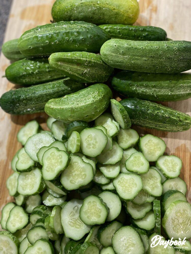 sliced cucumbers