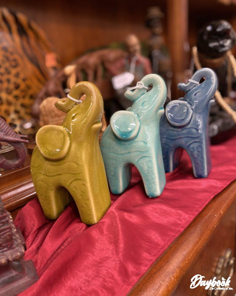 3 porcelain elephant figurines