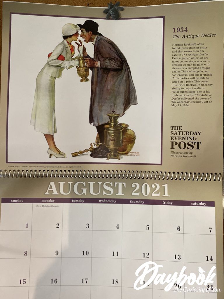 The Saturday Evening Post Calendar about antiquing