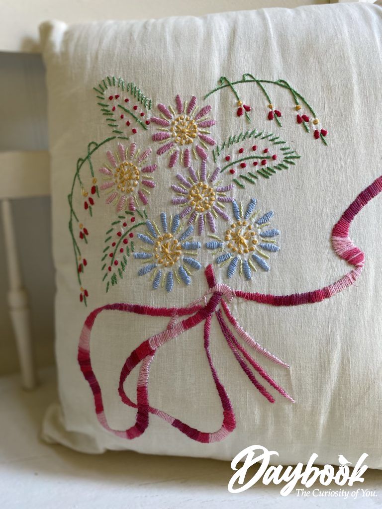 embroidered pillow