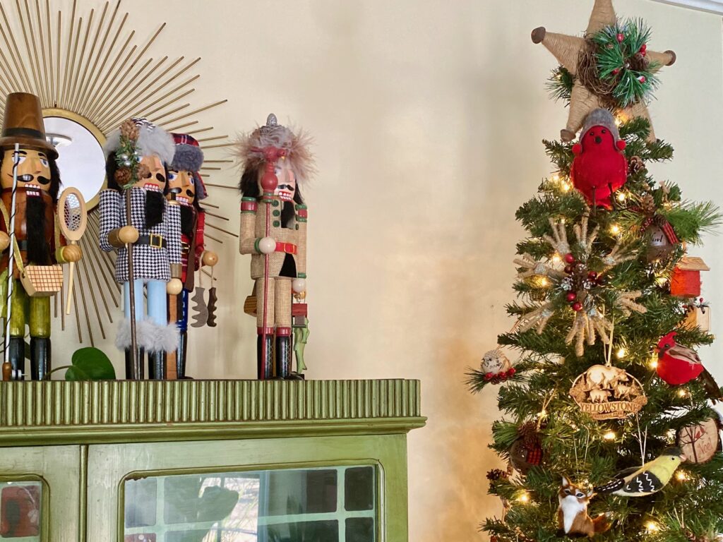 Christmas tree and nutcrackers in a kitchen