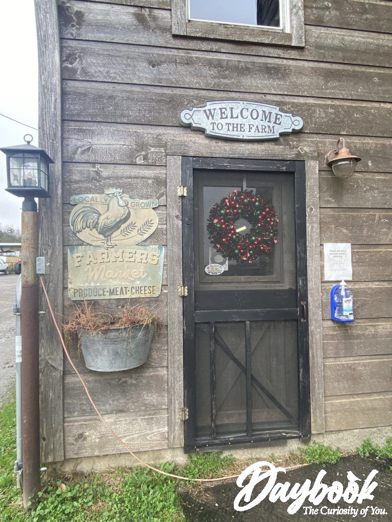 Front door to a local shop for farm goods