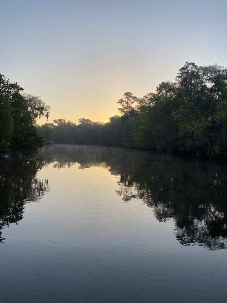 Sunrise on the Withlacoochee River in Yankeetown Florida.