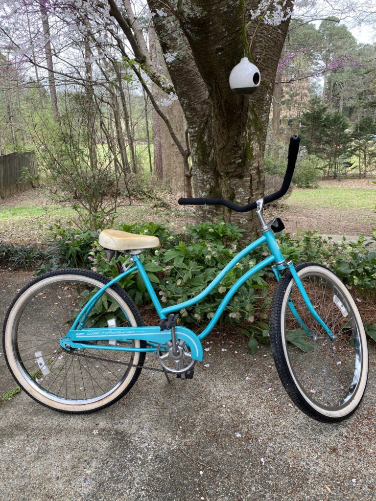 A vintage blue huffy bike from a local estate sale.
