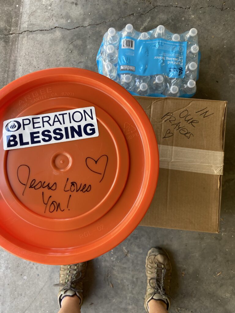 Gifts from Operation Blessing that were given when Idalia came through.